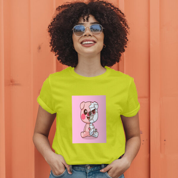 Cute Pig Robot Cyborg Cartoon Vector Icon Illustration Animal Icon T-Shirt - Image 13