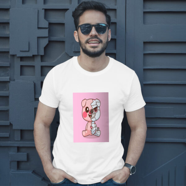 Cute Pig Robot Cyborg Cartoon Vector Icon Illustration Animal Icon T-Shirt - Image 10