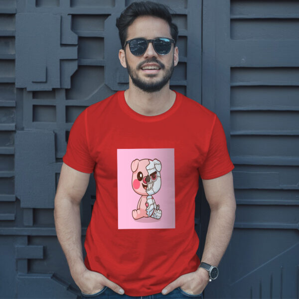 Cute Pig Robot Cyborg Cartoon Vector Icon Illustration Animal Icon T-Shirt - Image 8