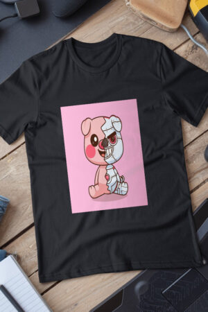 Cute Pig Robot Cyborg Cartoon Vector Icon Illustration Animal Icon T-Shirt