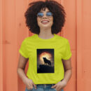 Digital Art Moon And Wolf Wallpaper T-Shirt