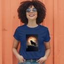 Digital Art Moon And Wolf Wallpaper T-Shirt