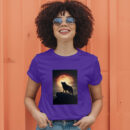 Digital Art Moon And Wolf Wallpaper T-Shirt