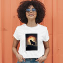 Digital Art Moon And Wolf Wallpaper T-Shirt