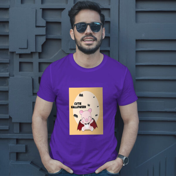Flat  Animal Dracula Pig Illustration For Kids Cute Pig Character T-Shirt - Image 6