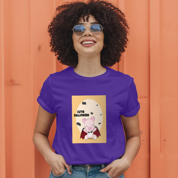 Flat  Animal Dracula Pig Illustration For Kids Cute Pig Character T-Shirt - Image 7