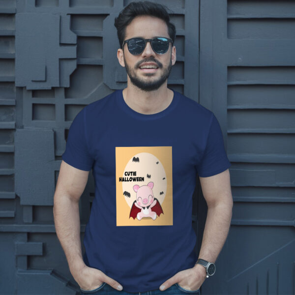 Flat  Animal Dracula Pig Illustration For Kids Cute Pig Character T-Shirt - Image 4