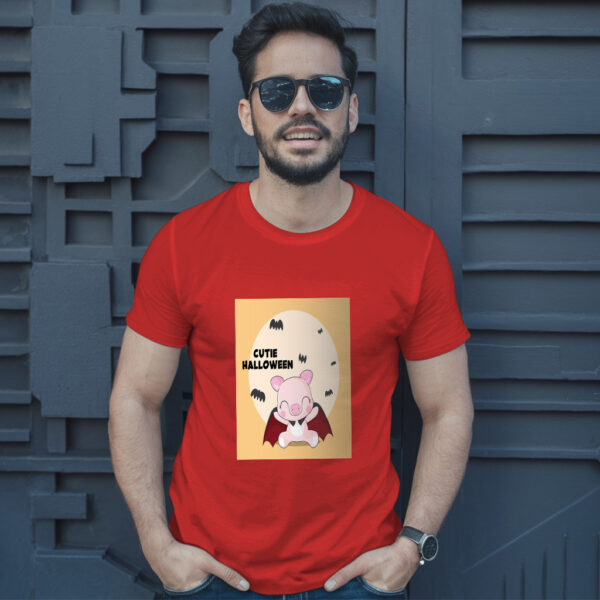 Flat  Animal Dracula Pig Illustration For Kids Cute Pig Character T-Shirt - Image 8