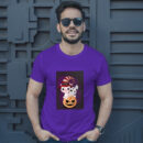Flat  Animal Witch Pig Halloween Illustration For Kids Cute Pig Character T-Shirt