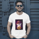Flat  Animal Witch Pig Halloween Illustration For Kids Cute Pig Character T-Shirt