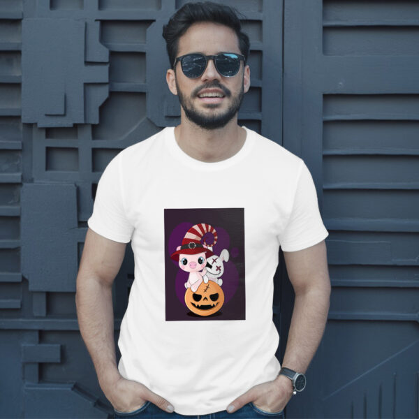 Flat  Animal Witch Pig Halloween Illustration For Kids Cute Pig Character T-Shirt - Image 10