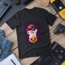 Flat  Animal Witch Pig Halloween Illustration For Kids Cute Pig Character T-Shirt