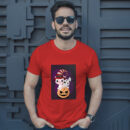 Flat  Animal Witch Pig Halloween Illustration For Kids Cute Pig Character T-Shirt