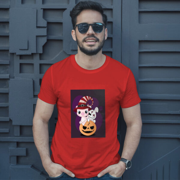 Flat  Animal Witch Pig Halloween Illustration For Kids Cute Pig Character T-Shirt - Image 8