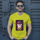 Flat  Animal Witch Pig Halloween Illustration For Kids Cute Pig Character T-Shirt