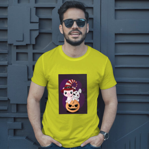Flat  Animal Witch Pig Halloween Illustration For Kids Cute Pig Character T-Shirt - Image 12