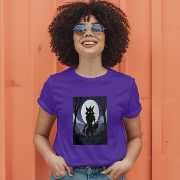 Ghostly Girl With Her Wolf Shadow In A Dark Aura T-Shirt - Image 7