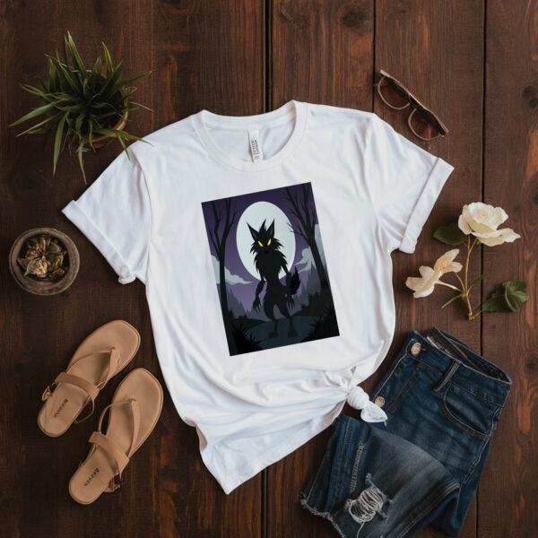 Ghostly Girl With Her Wolf Shadow In A Dark Aura T-Shirt