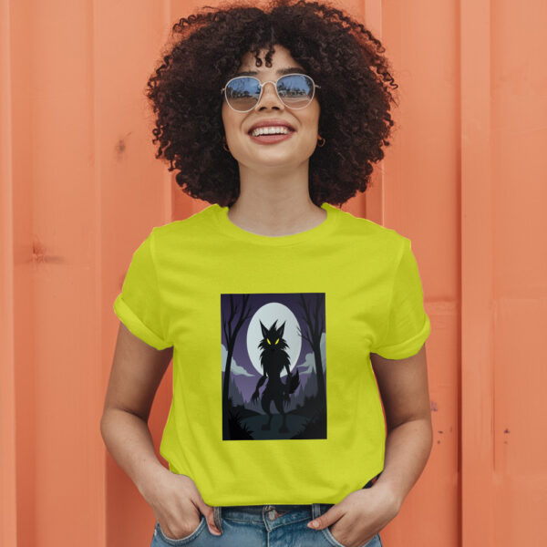 Ghostly Girl With Her Wolf Shadow In A Dark Aura T-Shirt - Image 13