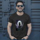 Ghostly Girl With Her Wolf Shadow In A Dark Aura T-Shirt