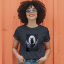Ghostly Girl With Her Wolf Shadow In A Dark Aura T-Shirt