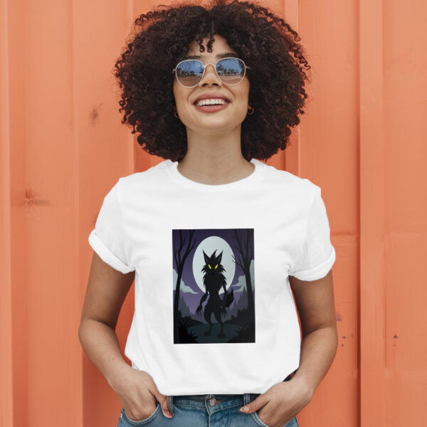 Ghostly Girl With Her Wolf Shadow In A Dark Aura T-Shirt - Image 11