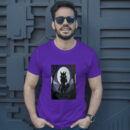 Ghostly Girl With Her Wolf Shadow In A Dark Aura T-Shirt
