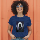 Ghostly Girl With Her Wolf Shadow In A Dark Aura T-Shirt