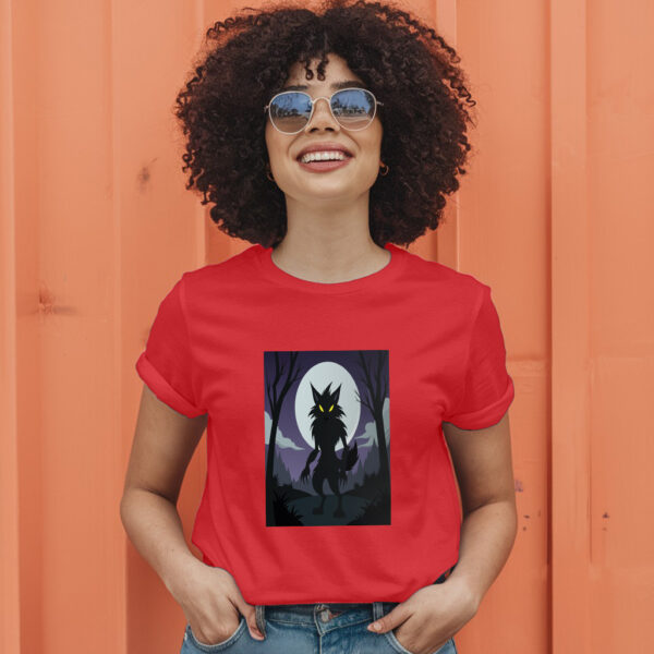 Ghostly Girl With Her Wolf Shadow In A Dark Aura T-Shirt - Image 9